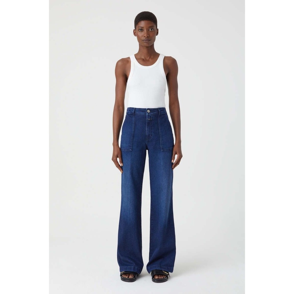 Closed Aria flare jeans size 29 high rise dark wash wide leg denim